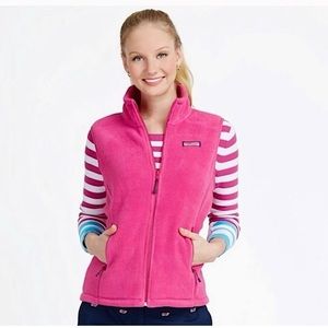 Vineyard Vines fleece pink vest size medium